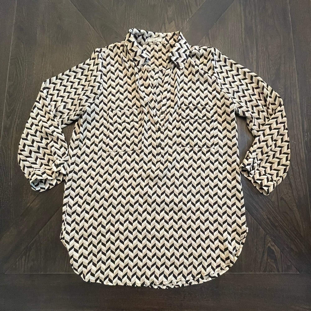 Pleione Chevron Blouse Size Extra Small